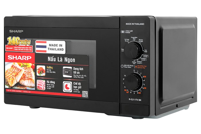 Lò vi sóng Sharp 21 Lít R-G211TV-BK
